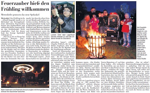 Kieler Nachrichten Feuershow Feuerzauber Kiel-Mettenhof 21.03.2014